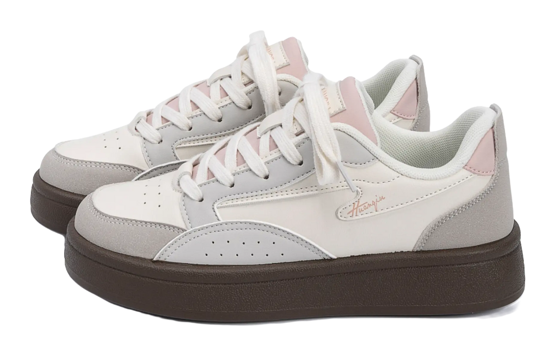 HUANQIU Coverage Abrasion Resistant Balance Lightweight Support Height Increasing Low top Skateboard Shoes Women's 