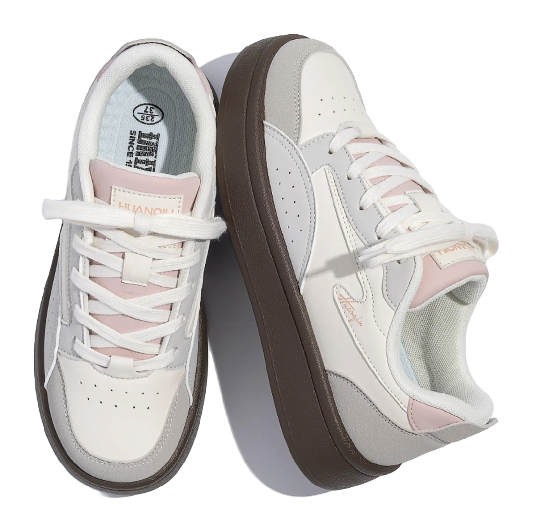 HUANQIU Coverage Abrasion Resistant Balance Lightweight Support Height Increasing Low top Skateboard Shoes Women's 