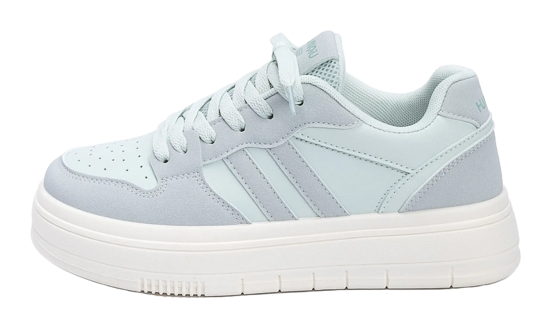 HUANQIU Coverage Height Increasing Lightweight Breathable Low top Skateboard Shoes Women's White Black 