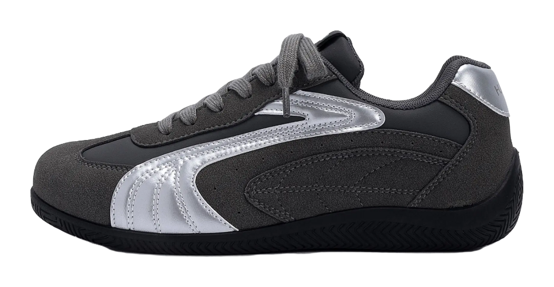 HUANQIU Coverage  Lightweight And Breathable Low top German Army Trainers Men's Gray Silver 