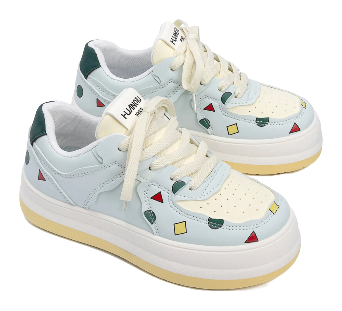 HUANQIU Coverage Lightweight Breathable Height Increasing Low top Skateboard Shoes Women's 