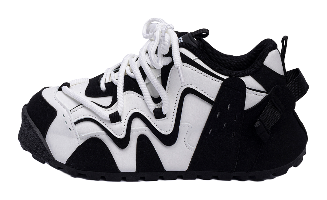 HUANQIU Coverage Lightweight Height Increasing Low top Casual Shoes Mens Black White 