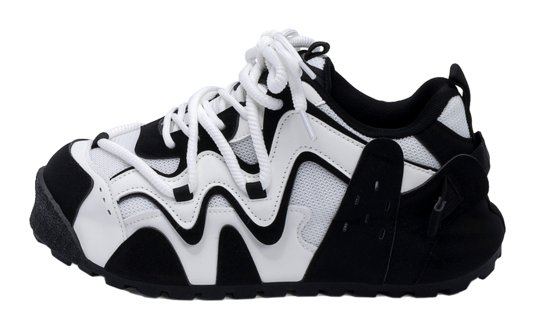 HUANQIU Coverage Lightweight Height Increasing Low top Casual Shoes Mens Black White 