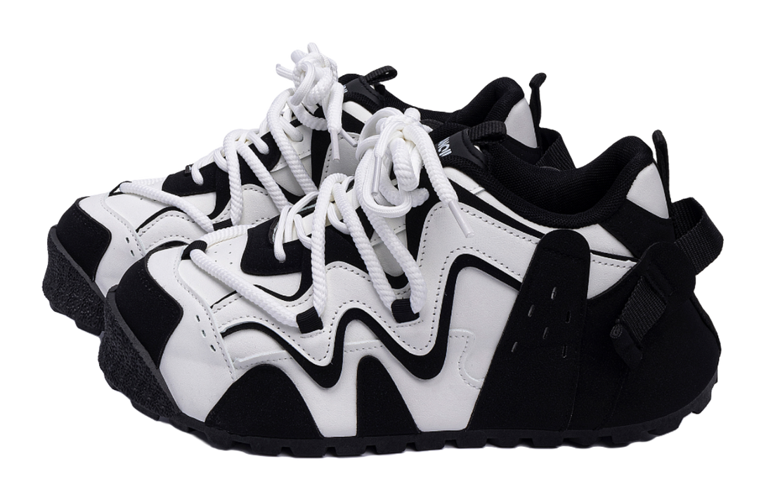 HUANQIU Coverage Lightweight Height Increasing Low top Casual Shoes Mens Black White 