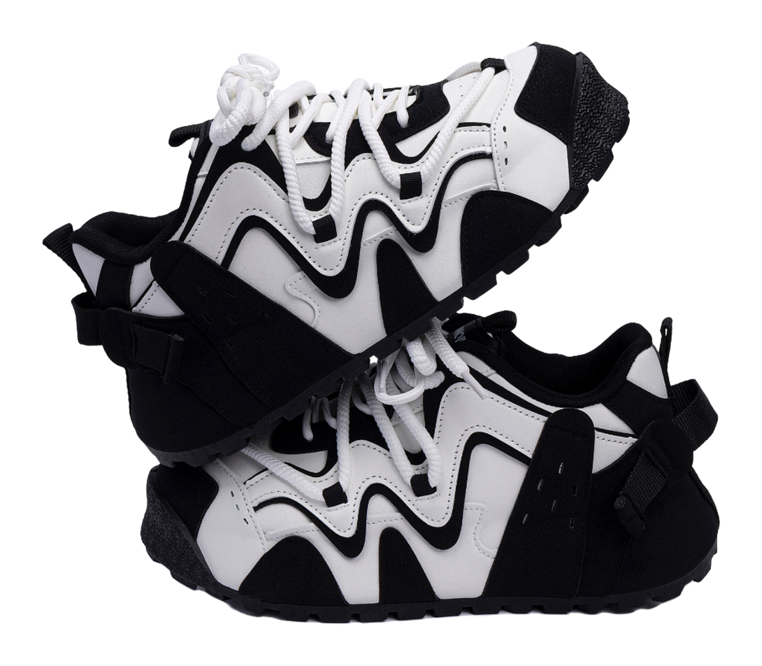 HUANQIU Coverage Lightweight Height Increasing Low top Casual Shoes Mens Black White 