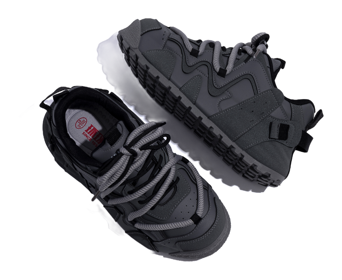 HUANQIU Coverage Lightweight Height Increasing Low top Casual Shoes Mens Black White 