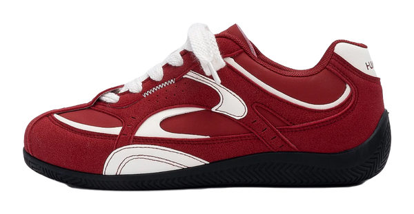 HUANQIU Coverage Lightweight Height Increasing Low top German Army Trainers Men's Red 