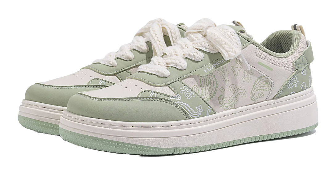 HUANQIU Coverage Lightweight Height Increasing Low top Skateboard Shoes Men's Green 