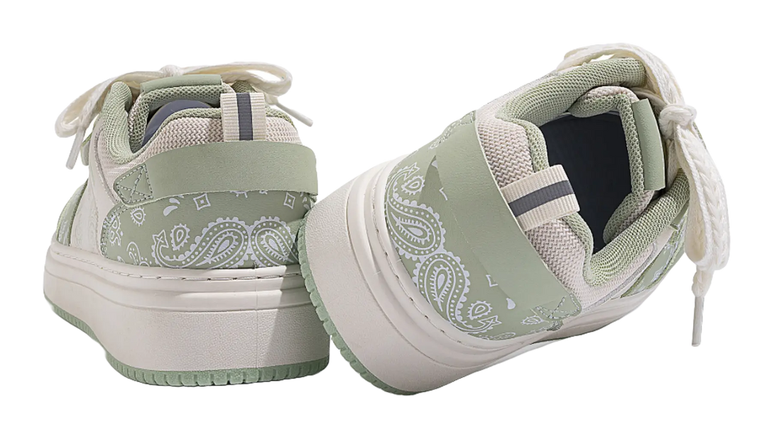 HUANQIU Coverage Lightweight Height Increasing Low top Skateboard Shoes Men's Green 