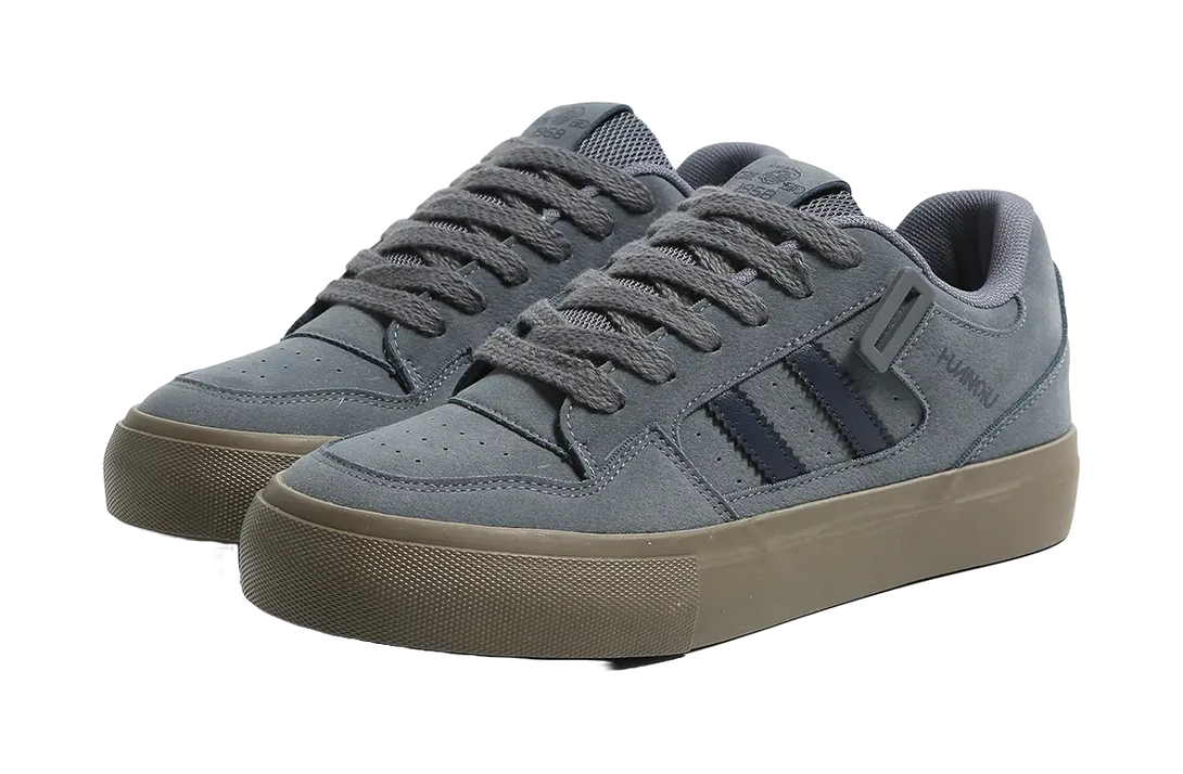 HUANQIU Coverage Slip Resistant Cushioning Abrasion Resistant Low top Skateboard Shoes Men's Blue 