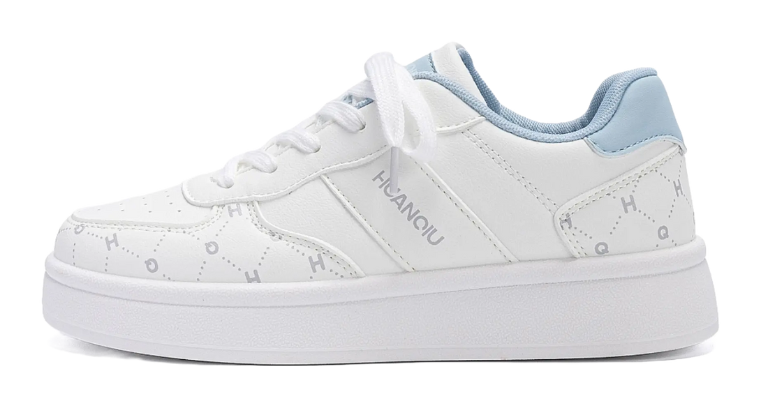 HUANQIU Coverage Slip Resistant Height Increasing Low top Skateboard Shoes Women's White Black 