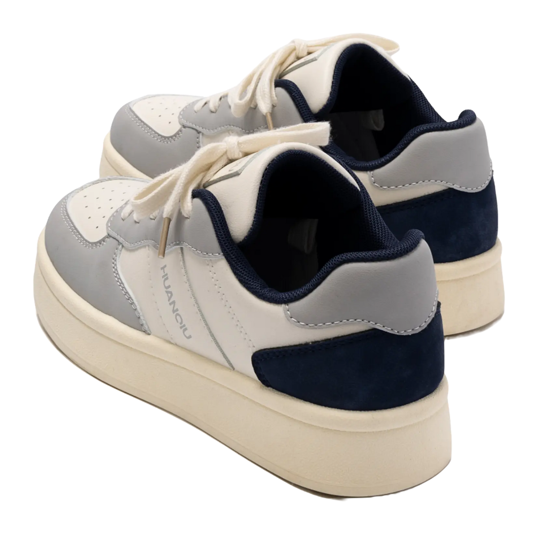 HUANQIU Coverage Slip Resistant Height Increasing Low top Skateboard Shoes Women's White Black 