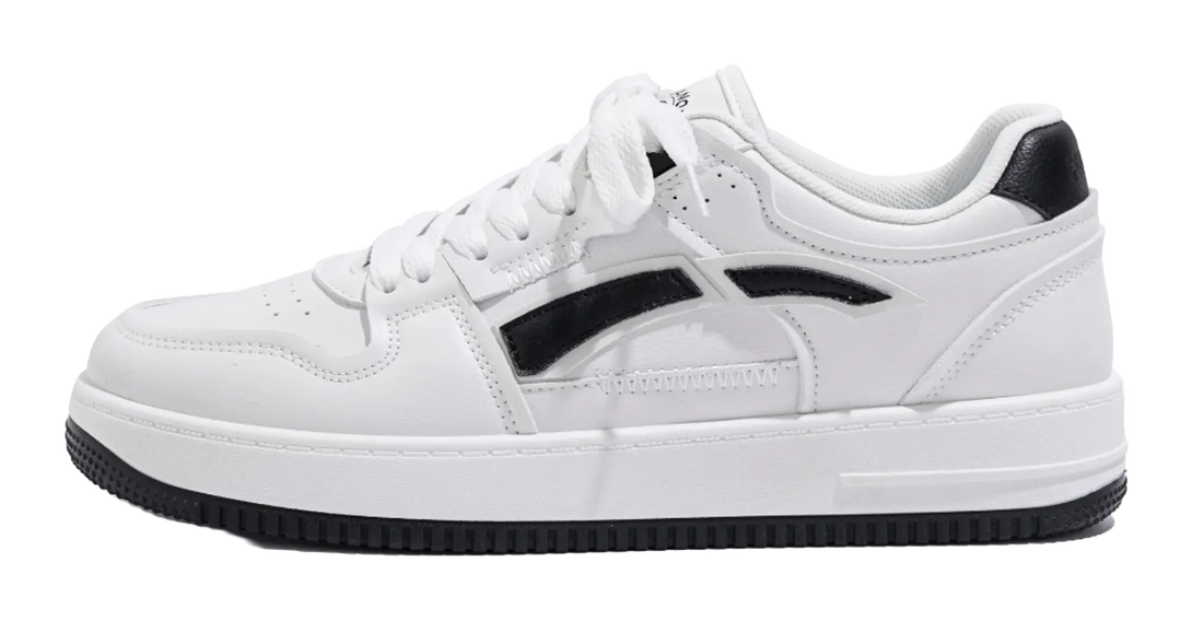 HUANQIU Coverage, Breathable, Height Increasing Low top Skateboard Shoes Men's White Black 