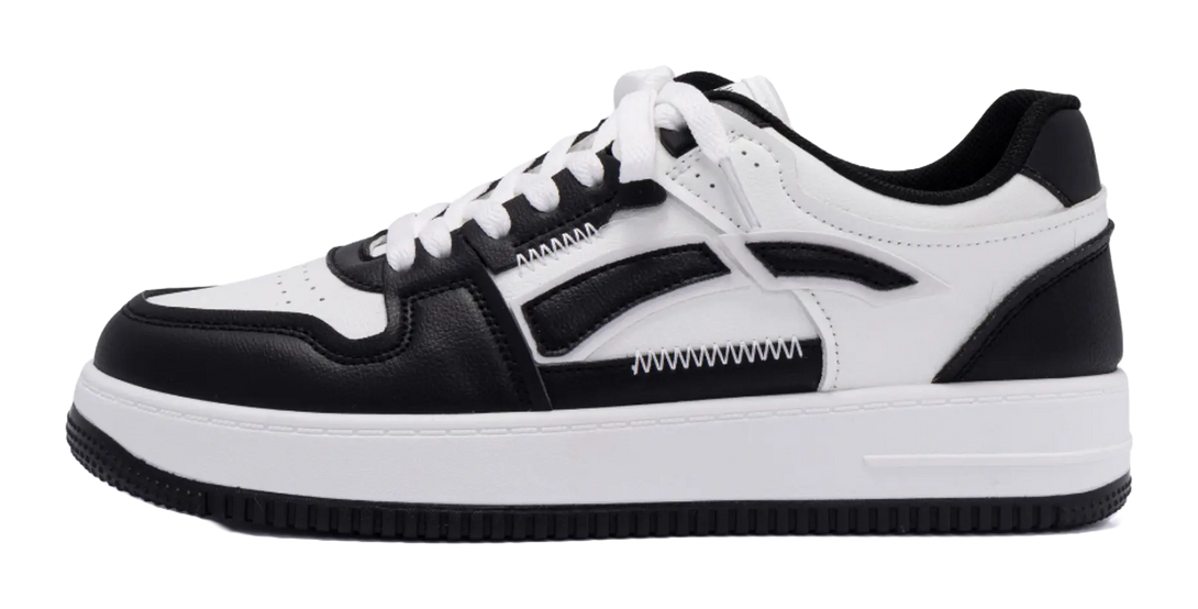 HUANQIU Coverage, Breathable, Height Increasing Low top Skateboard Shoes Men's White Black 