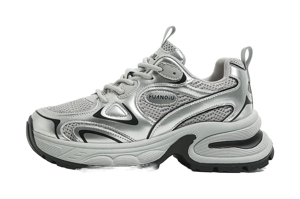 HUANQIU Cushioning, Slip Resistant, Abrasion Resistant, Breathable, Height Increasing Low top Chunky Sneakers Women's  VJSNEAKER