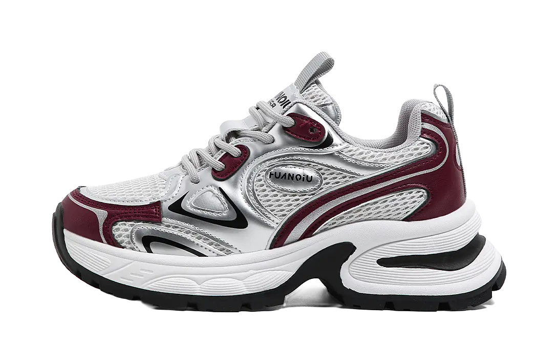 HUANQIU Cushioning, Slip Resistant, Abrasion Resistant, Breathable, Height Increasing Low top Chunky Sneakers Women's  VJSNEAKER