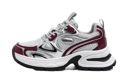 HUANQIU Cushioning, Slip Resistant, Abrasion Resistant, Breathable, Height Increasing Low top Chunky Sneakers Women's  VJSNEAKER