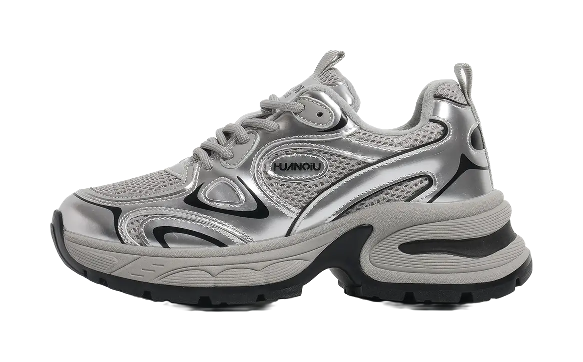 HUANQIU Cushioning, Slip Resistant, Abrasion Resistant, Breathable, Height Increasing Low top Chunky Sneakers Women's  VJSNEAKER