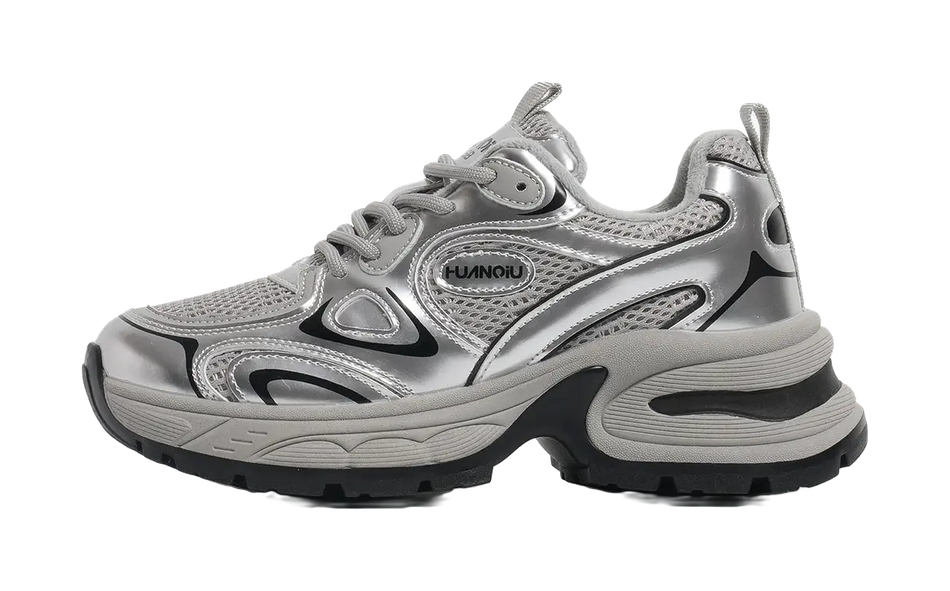 HUANQIU Cushioning, Slip Resistant, Abrasion Resistant, Breathable, Height Increasing Low top Chunky Sneakers Women's  VJSNEAKER