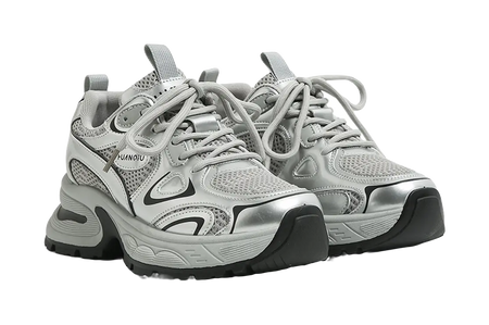 HUANQIU Cushioning, Slip Resistant, Abrasion Resistant, Breathable, Height Increasing Low top Chunky Sneakers Women's  VJSNEAKER