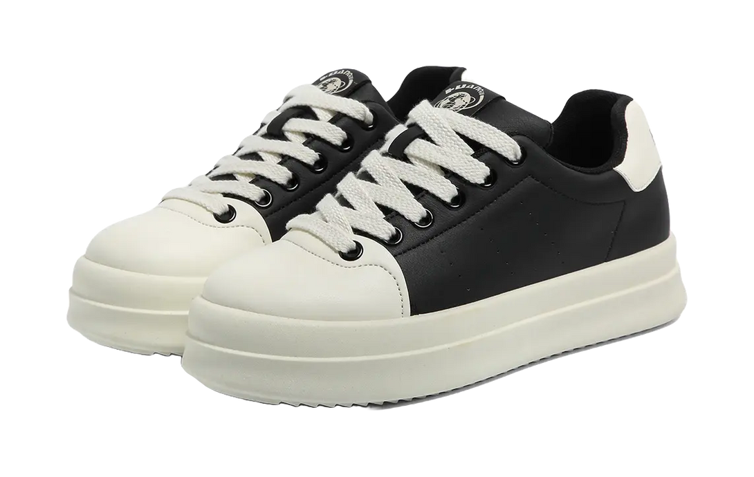 HUANQIU Cushioning, Wear Resistant Low top Skateboard Shoes Men's Black White 