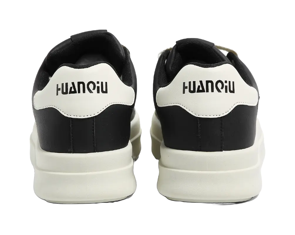 HUANQIU Cushioning, Wear Resistant Low top Skateboard Shoes Men's Black White 