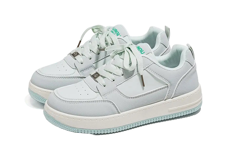 HUANQIU Durable Lightweight And Breathable Low-Top Skateboard Shoes Women's Lake Blue 