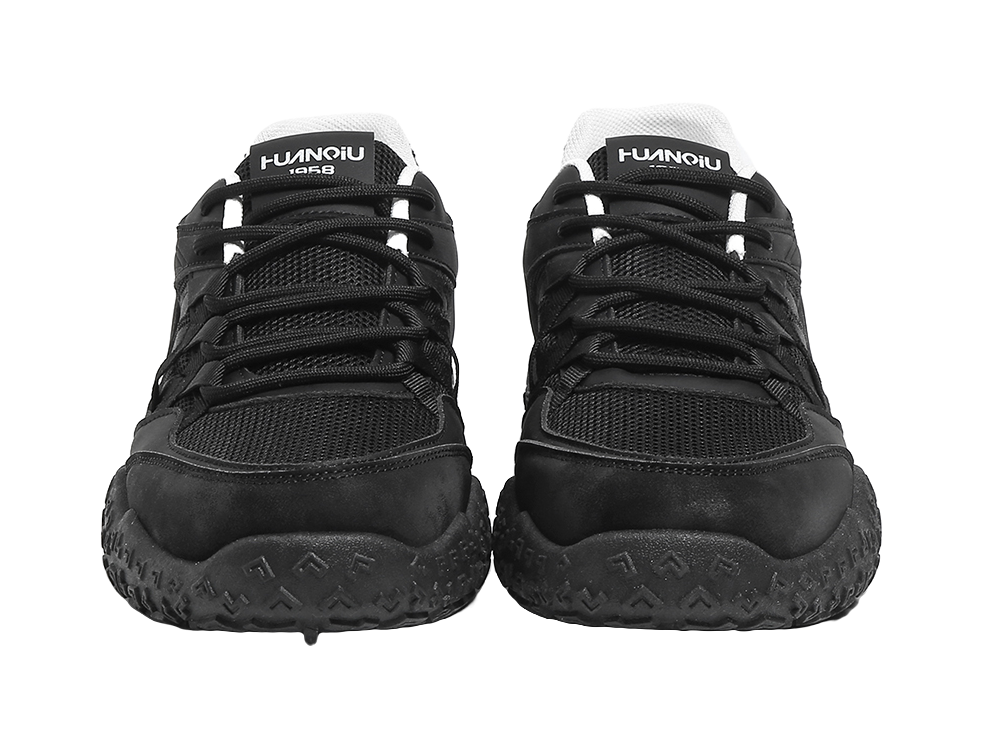 HUANQIU Height Increasing Abrasion Resistant Breathable Low top Casual Shoes Men's Black 