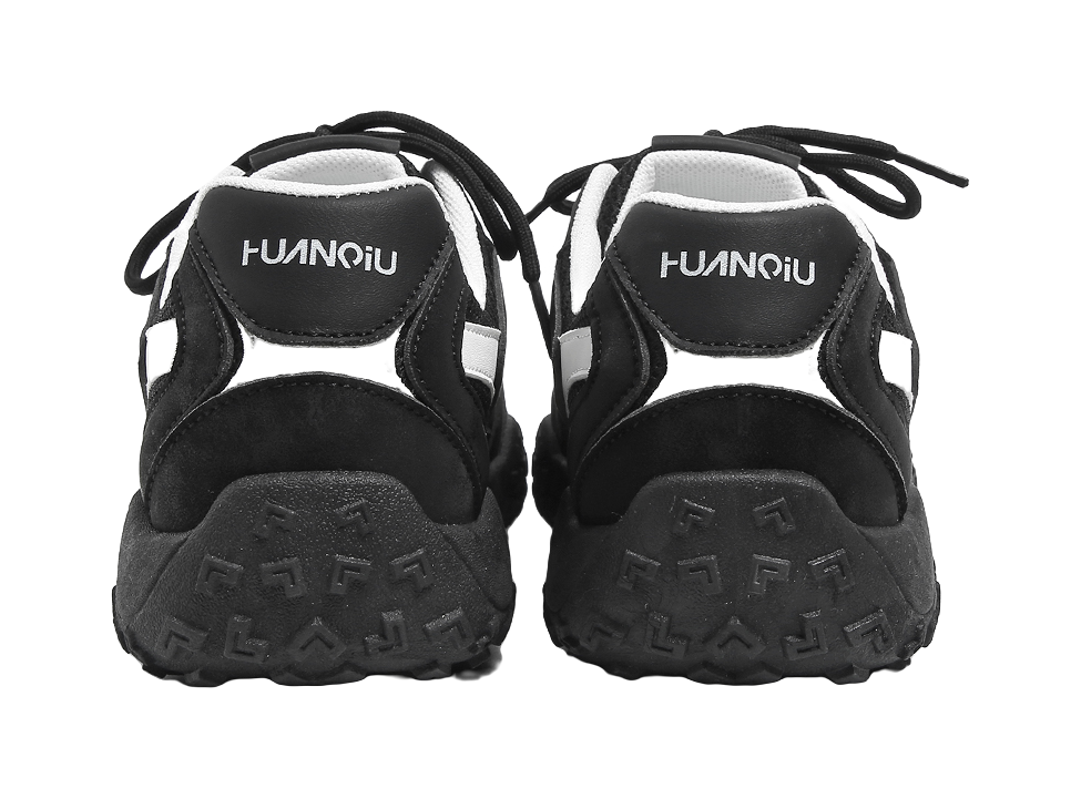 HUANQIU Height Increasing Abrasion Resistant Breathable Low top Casual Shoes Men's Black 