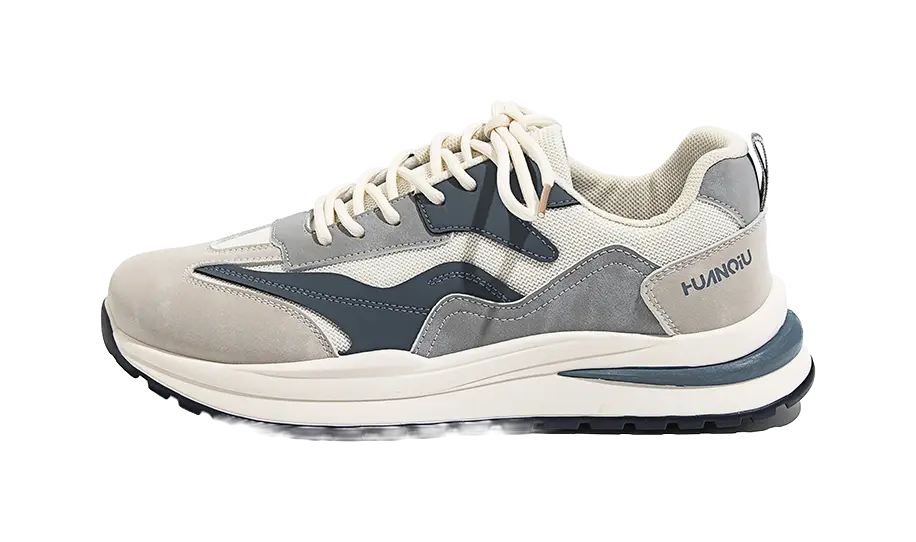 HUANQIU Low top Casual Shoes Mens Beige Blue  vjsneaker.com