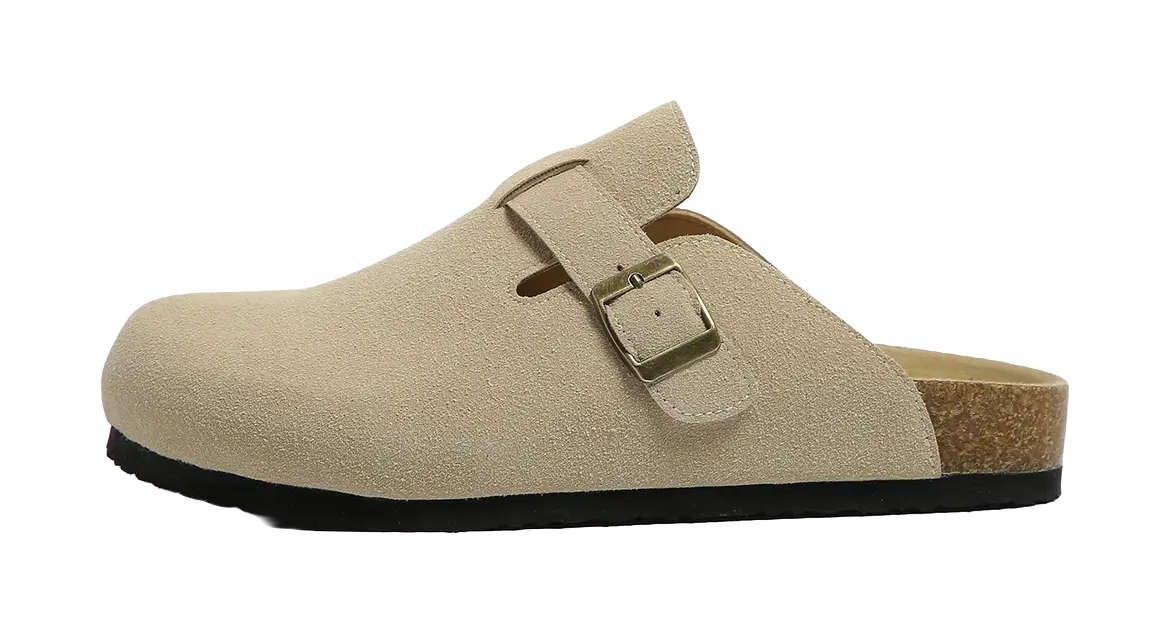 HUANQIU Quiet Abrasion Resistant Slip Resistant Closed Toe Slippers Mens Brown  VJSNEAKER