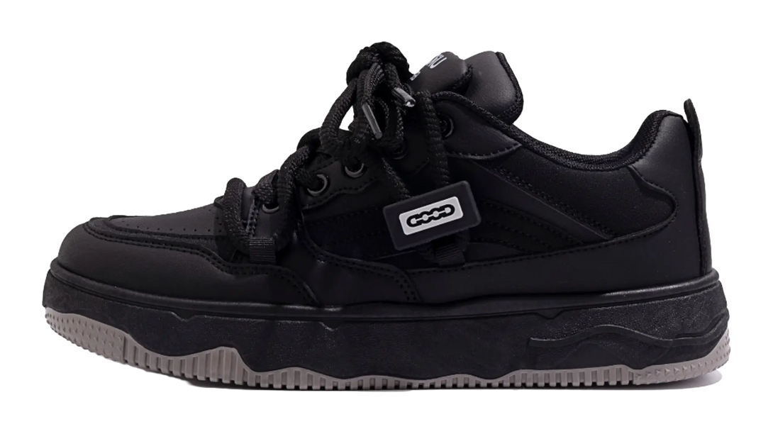 HUANQIU Slip Resistant Abrasion Resistant Low top Skateboard Shoes Men's Black 