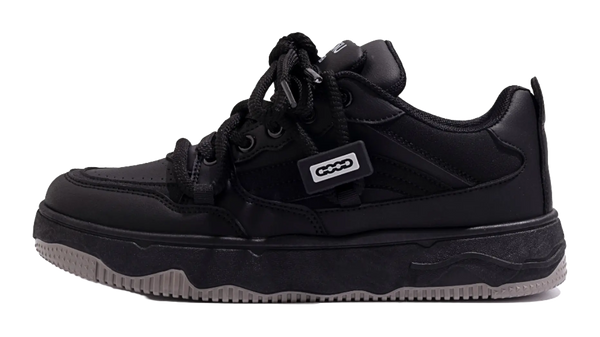 HUANQIU Slip Resistant Abrasion Resistant Low top Skateboard Shoes Men's Black 