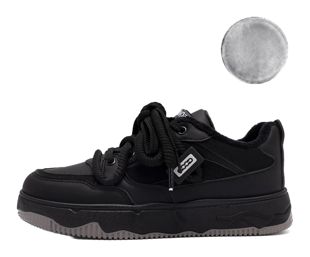 HUANQIU Slip Resistant Abrasion Resistant Low top Skateboard Shoes Men's Black 