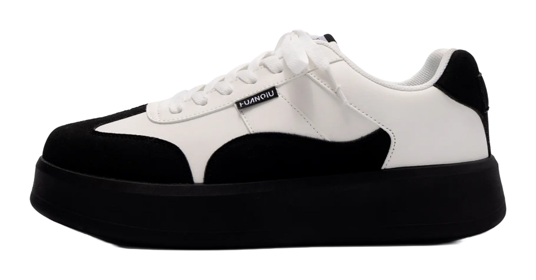 HUANQIU Slip Resistant Abrasion Resistant Low top Skateboard Shoes Men's White Black 