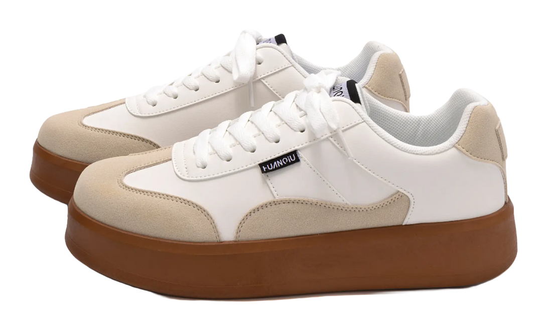 HUANQIU Slip Resistant Abrasion Resistant Low top Skateboard Shoes Men's White Black 