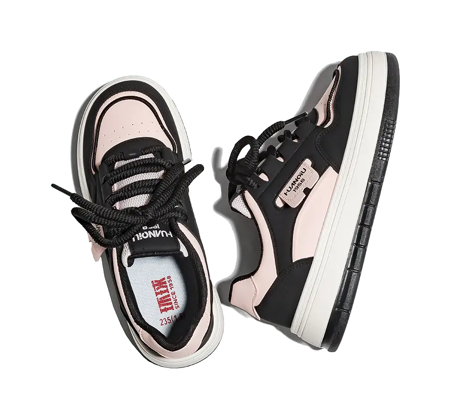 HUANQIU Slip Resistant Abrasion Resistant Low top Skateboard Shoes Women's 