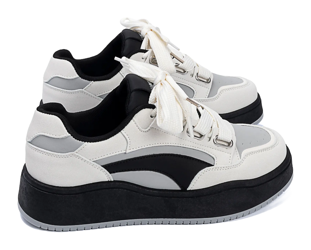 HUANQIU Slip Resistant Lightweight Height Increasing Low top Skateboard Shoes Men's Beige Black 