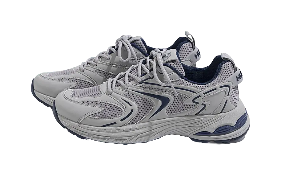 HUANQIU Slip Resistant Low top Chunky Sneakers Men's Gray  VJSNEAKER