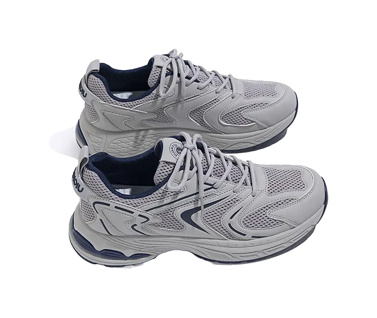 HUANQIU Slip Resistant Low top Chunky Sneakers Men's Gray  VJSNEAKER