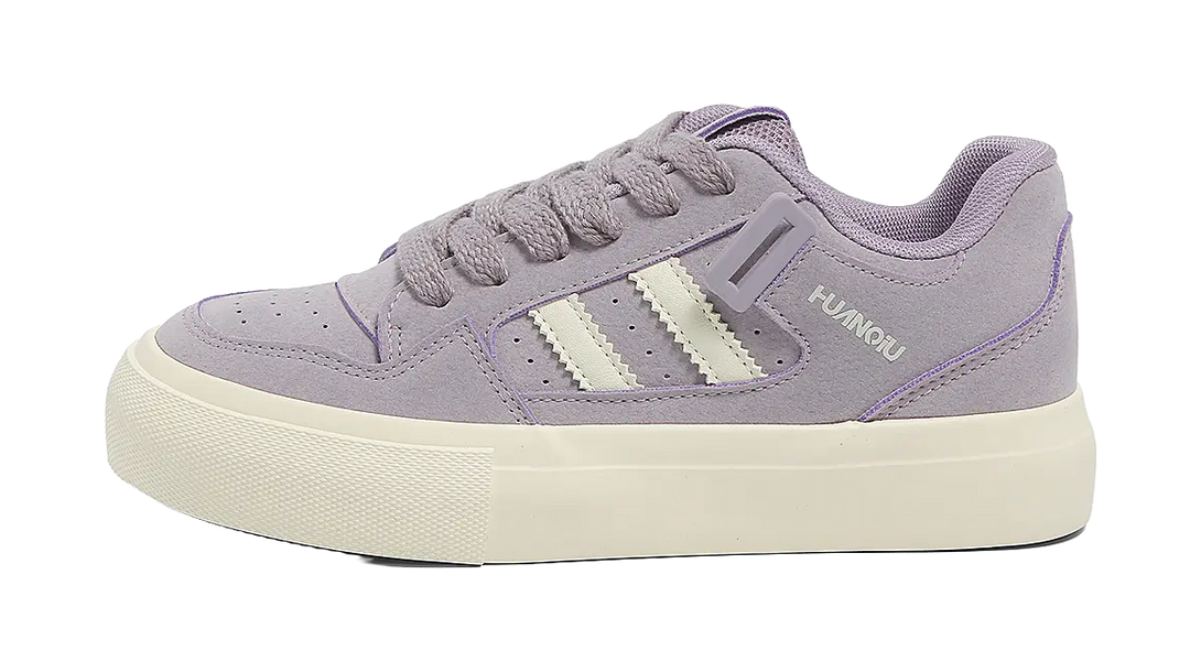 HUANQIU Slip Resistant Shock Absorbers With Abrasion Resistant Properties Low top Skateboard Shoes Women's Purple 