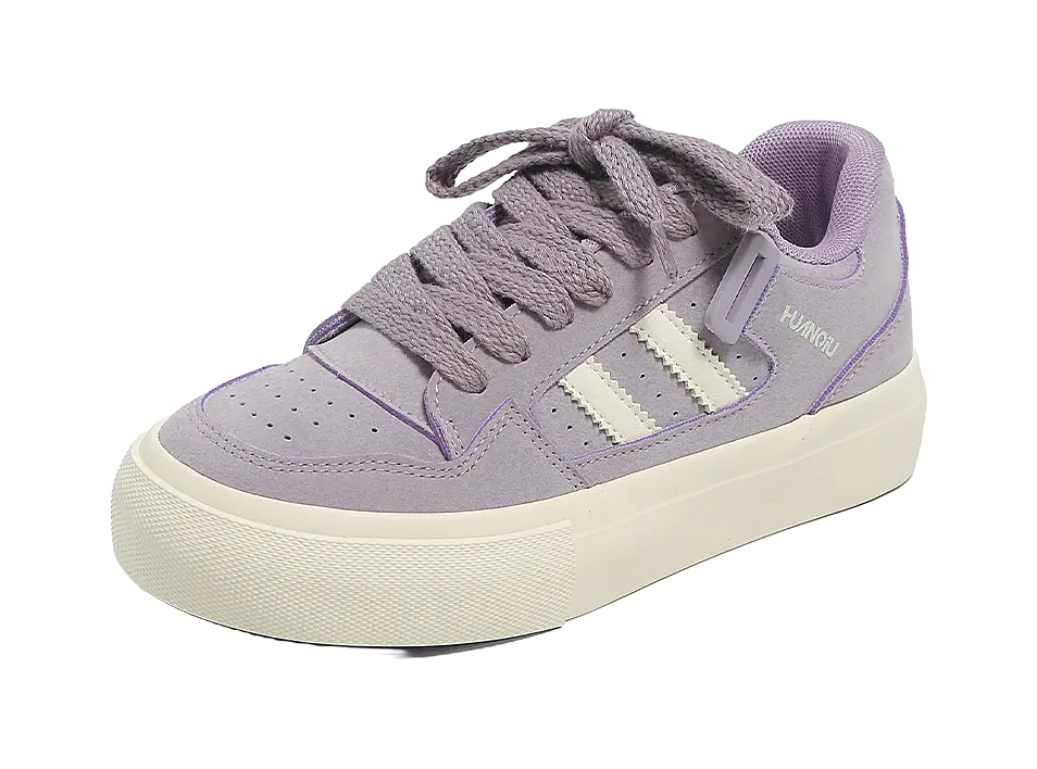 HUANQIU Slip Resistant Shock Absorbers With Abrasion Resistant Properties Low top Skateboard Shoes Women's Purple 