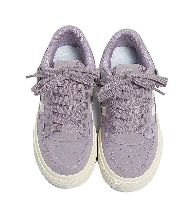 HUANQIU Slip Resistant Shock Absorbers With Abrasion Resistant Properties Low top Skateboard Shoes Women's Purple 