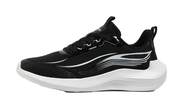 HUANQIU Slip Resistant, Abrasion Resistant, Breathable Low Top Training For Long Distance Running Shoes Men's Black 