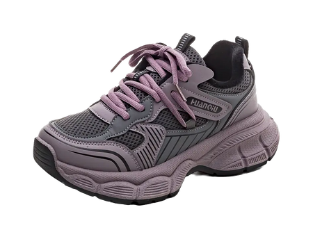HUANQIU Slip Resistant, Abrasion Resistant, Breathable Low top Chunky Sneakers Women's Purple  VJSNEAKER