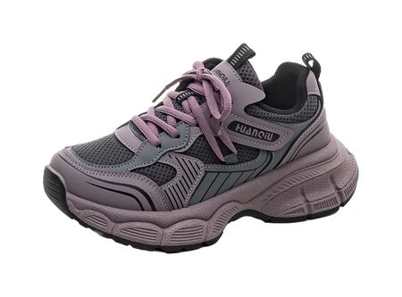 HUANQIU Slip Resistant, Abrasion Resistant, Breathable Low top Chunky Sneakers Women's Purple  VJSNEAKER