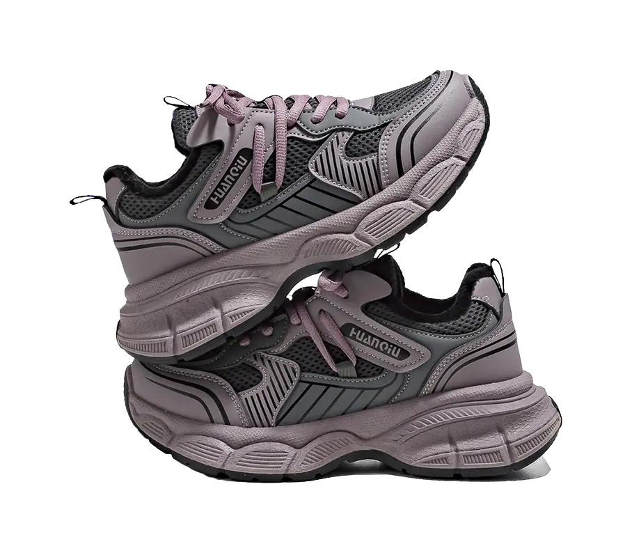 HUANQIU Slip Resistant, Abrasion Resistant, Breathable Low top Chunky Sneakers Women's Purple  VJSNEAKER