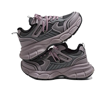 HUANQIU Slip Resistant, Abrasion Resistant, Breathable Low top Chunky Sneakers Women's Purple  VJSNEAKER