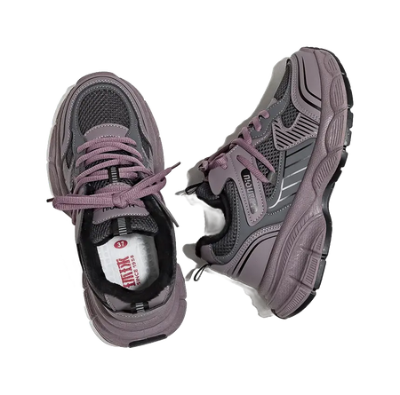 HUANQIU Slip Resistant, Abrasion Resistant, Breathable Low top Chunky Sneakers Women's Purple  VJSNEAKER