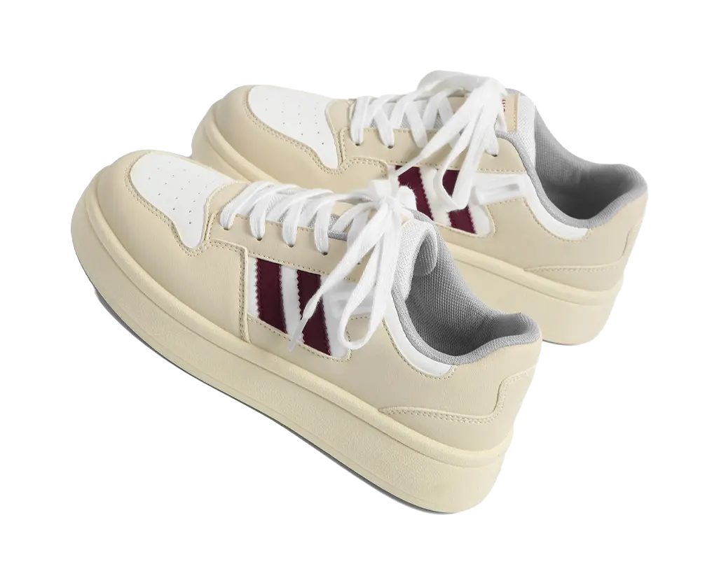 HUANQIU Slip Resistant, Abrasion Resistant, Breathable, Height Increasing Low top Skateboard Shoes Women's 